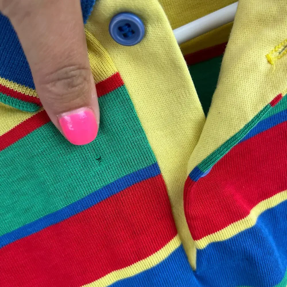 Vintage OshKosh B'gosh Colorful Striped Polo Shirt 6 USA